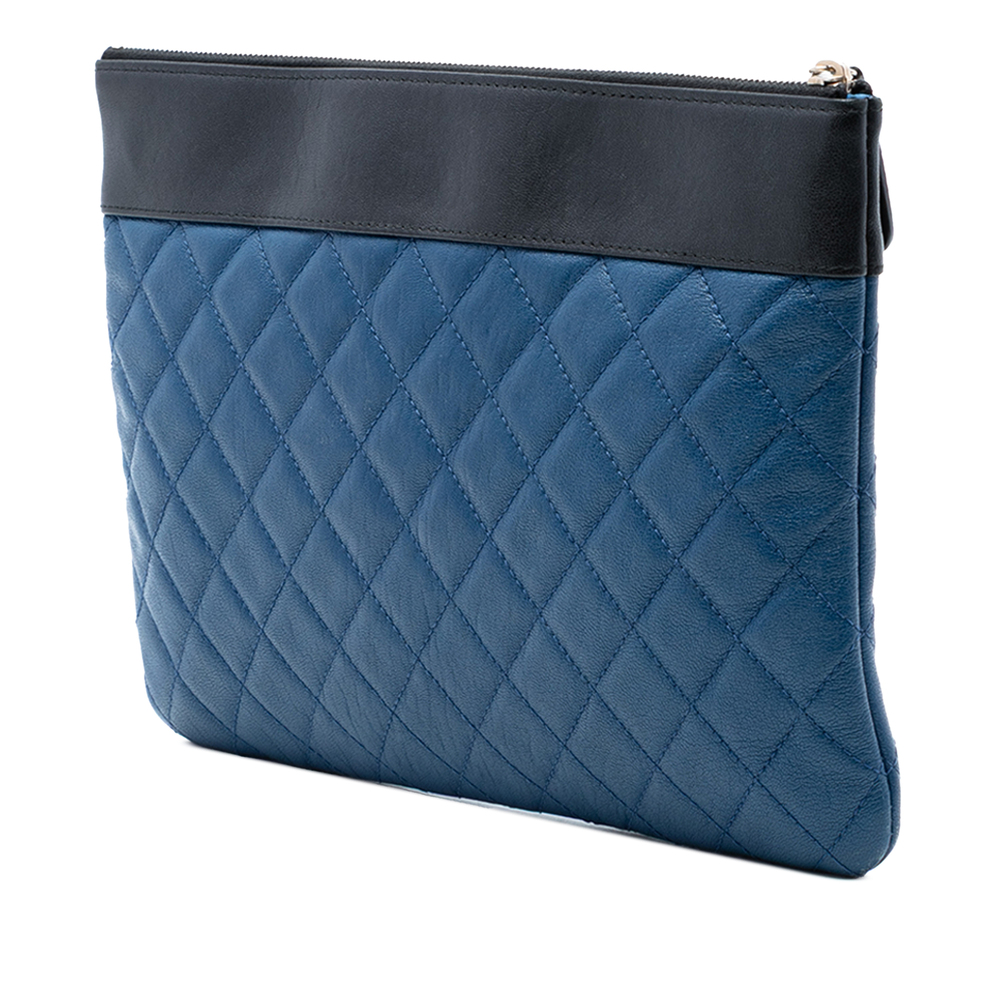 Pre-Loved Chanel Medium Bicolor Quilted Sheepskin Mademoiselle O Case Clutch - Picture 2 of 8